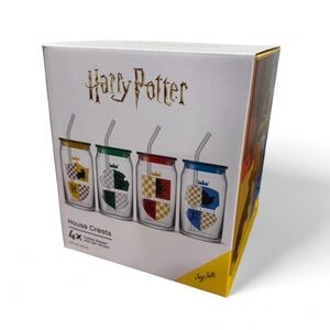 Harry Potter House Crests Glass Tumbler Set